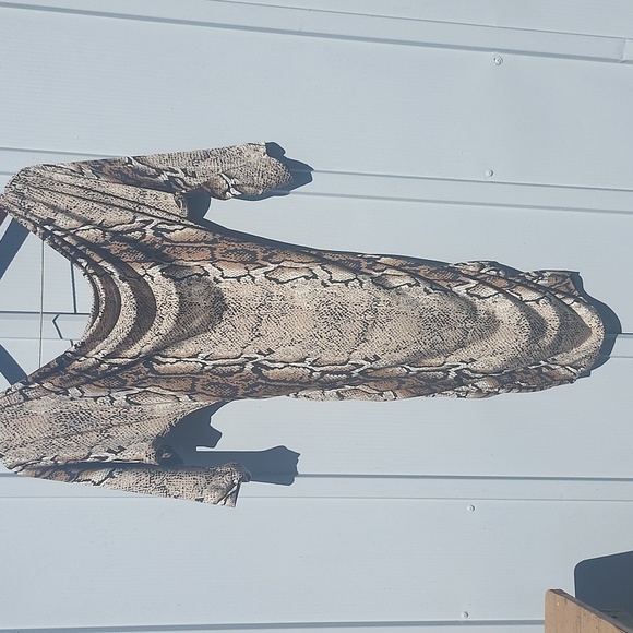 Snake Print Bodycon Dress – Brown & Tan Animal Print – Sexy Ruched Mini Dress - Picture 3 of 8